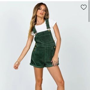 Princess Polly - Kacey Overalls - Corduroy, “Khaki” Forest Green, Size 10